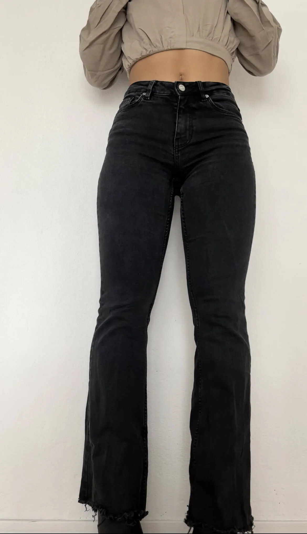Flared High Waist Jeans Black
