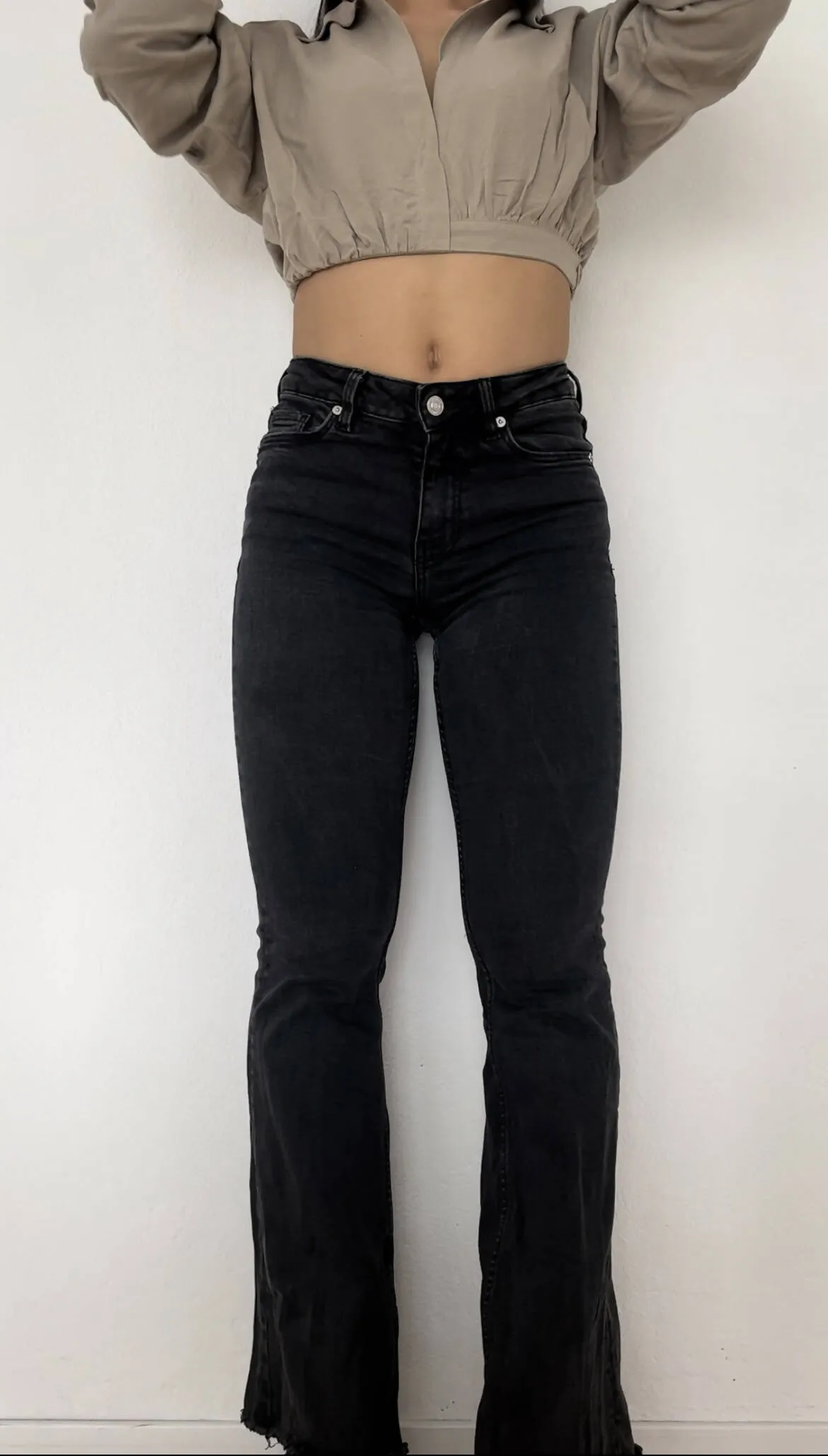 Flared High Waist Jeans Black
