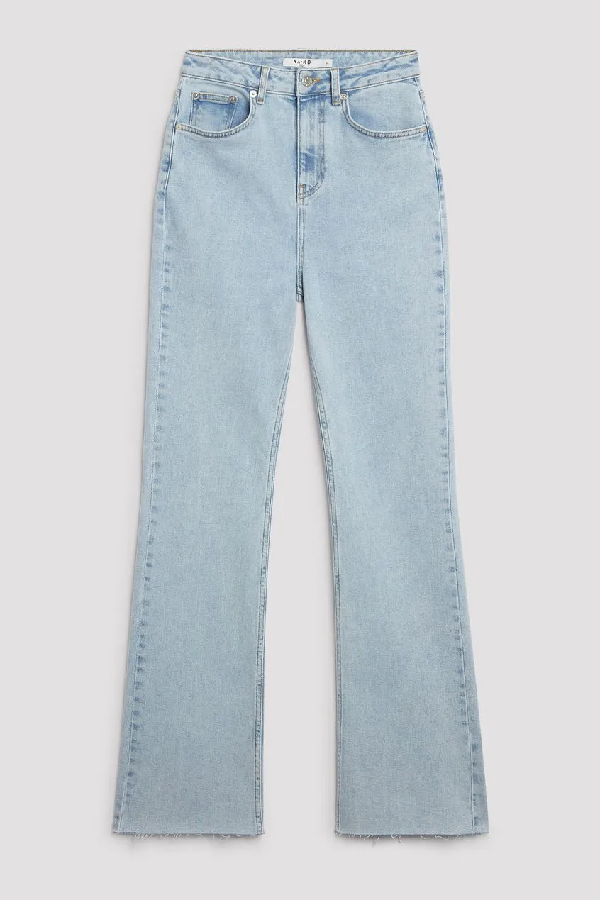 Flared High Waist Jeans For Womens