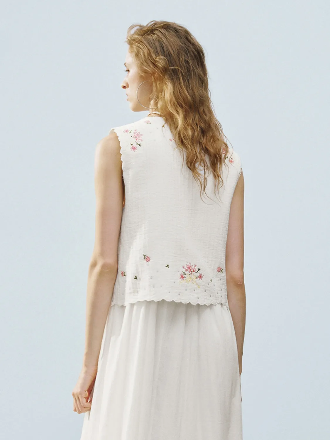 Floral Printed Leisure Vests