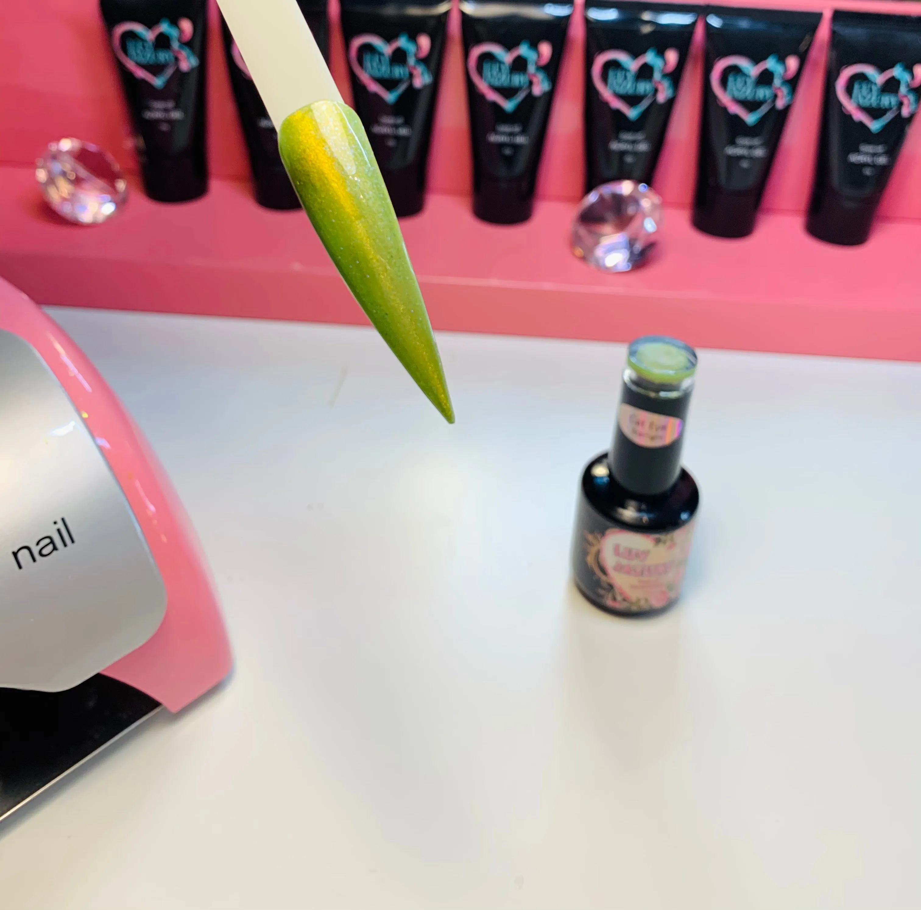 Gel Nail Polish Nail Art Supplies Green Cateye