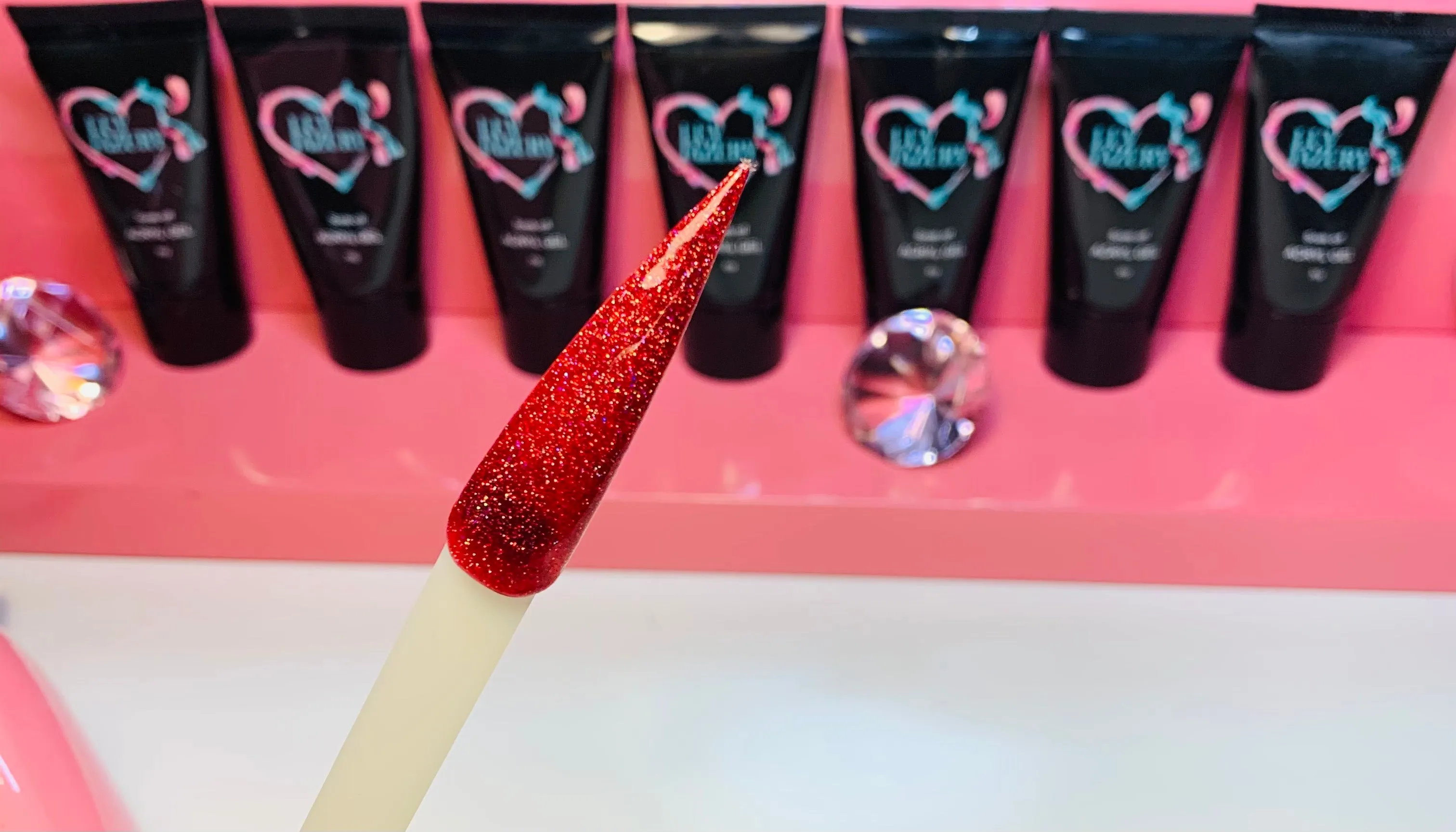 Gel Nail Polish Nail Art Supplies Red Glitter