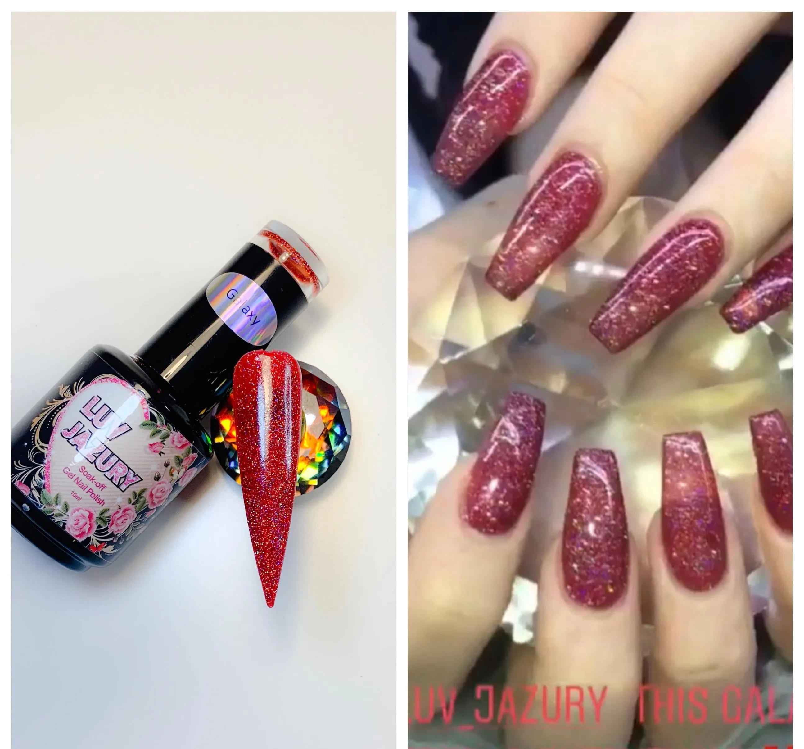 Gel Nail Polish Nail Art Supplies Red Glitter