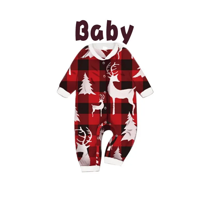 Generations Christmas Elk Round Neck Family Parent-child Soft Two-piece Pajamas