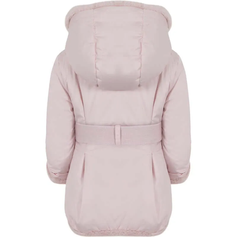 Girls Pink Faux Fur Coat