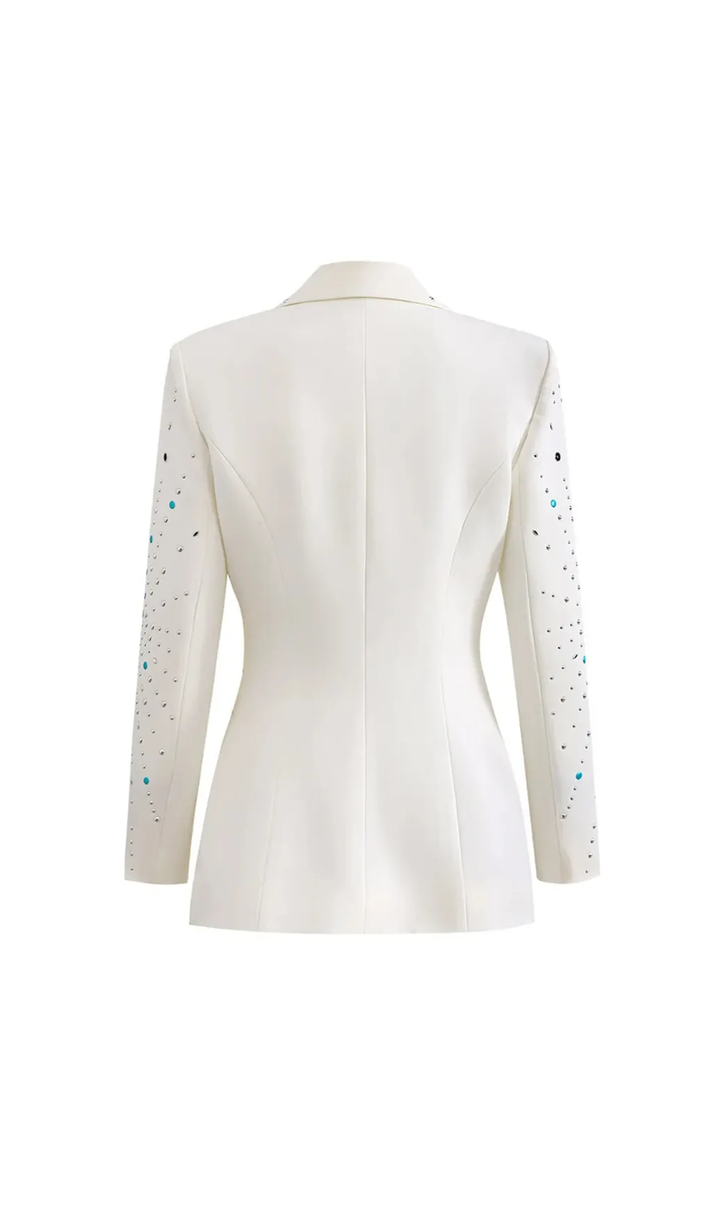 GLADYS WHITE PEAK LAPEL BLAZER WITH BEADINGS