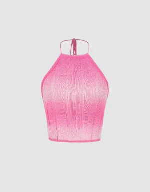 Halter Neck Knitted Top