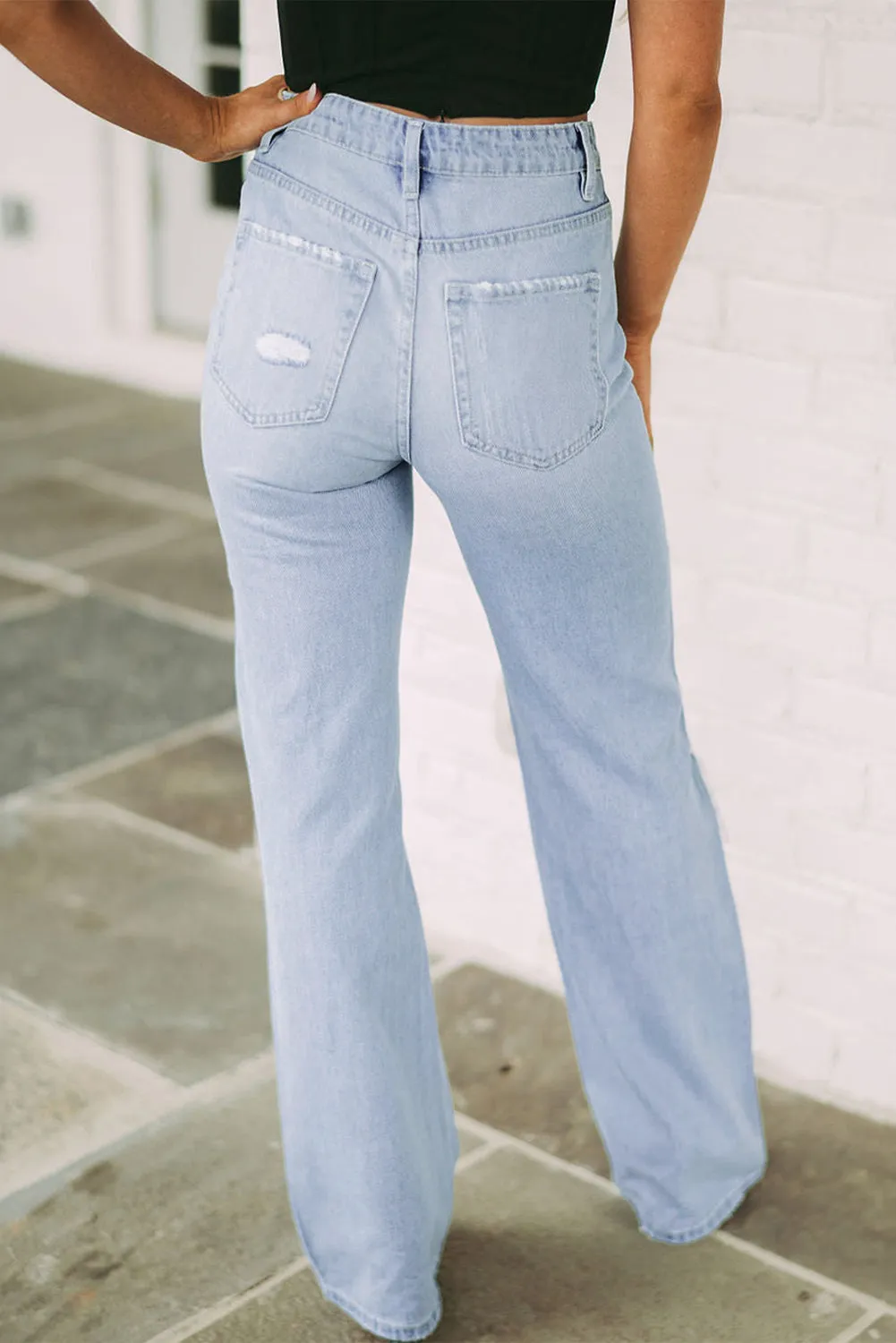 Hazel Blues® |  Distressed High Waist Jeans