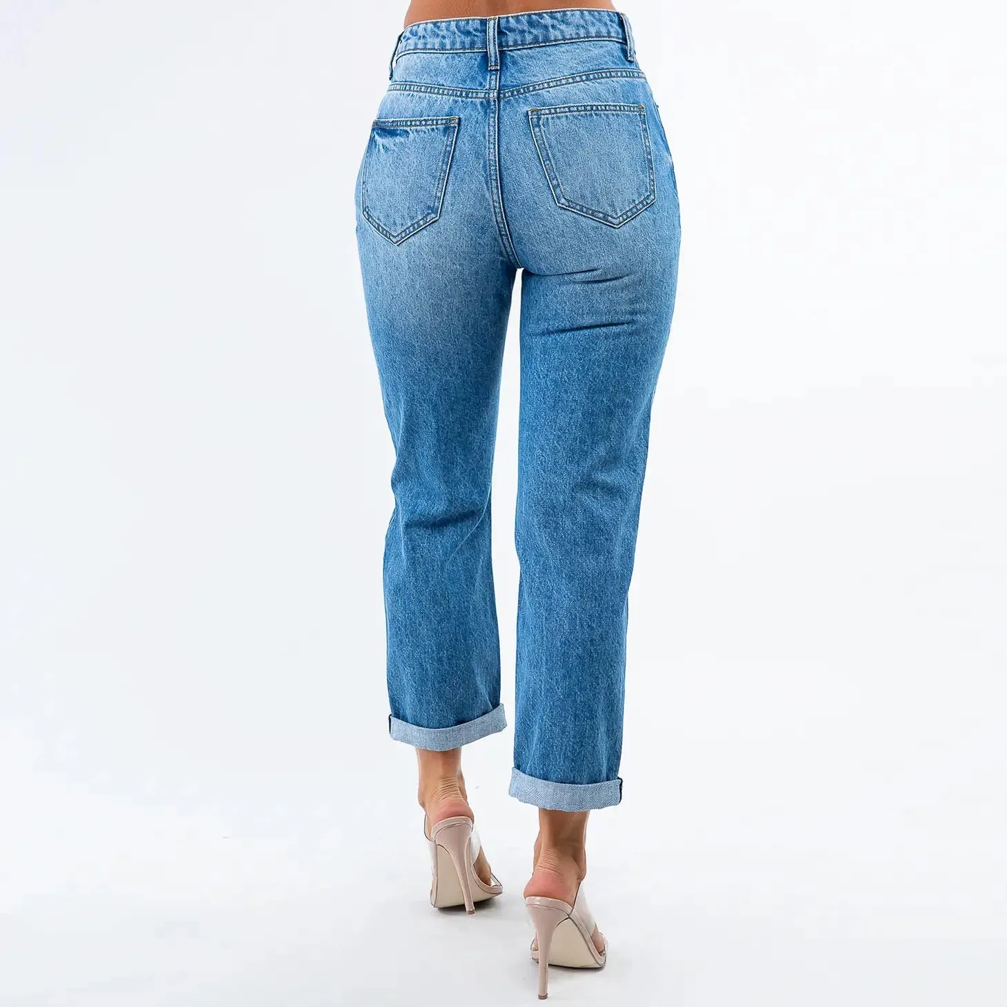 High Waist Boyfriend Jeans