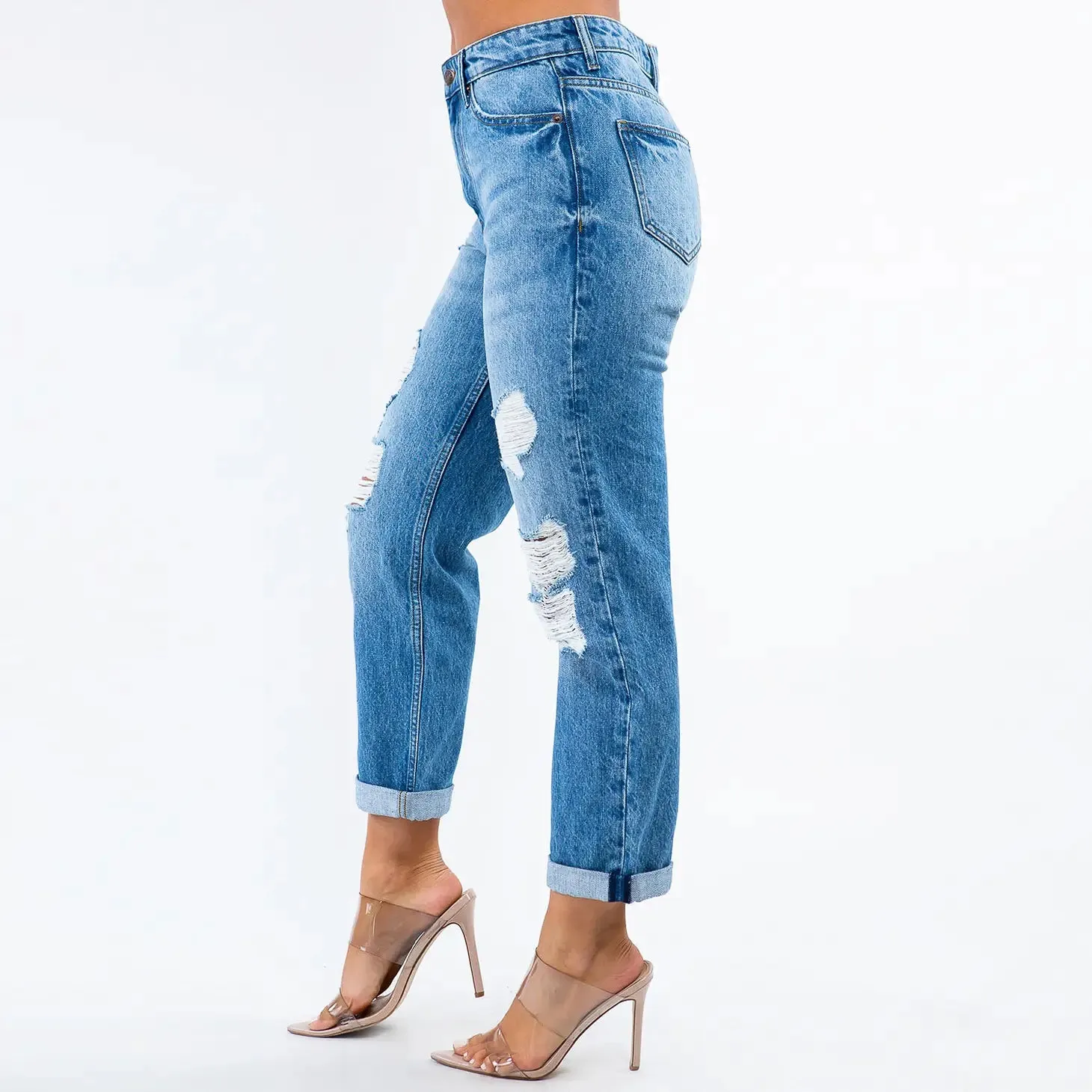 High Waist Boyfriend Jeans
