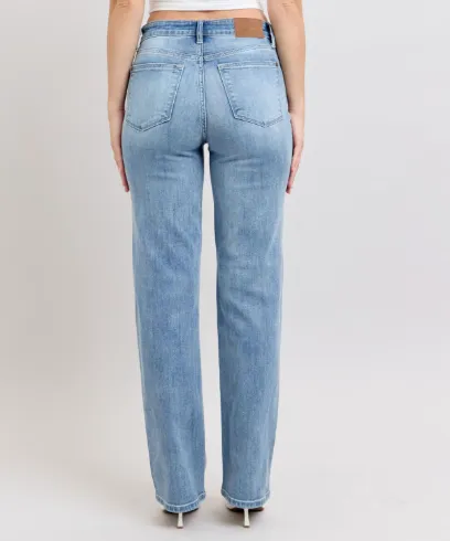High Waist Dad Straight Leg Jeans