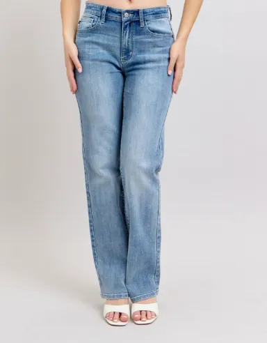 High Waist Dad Straight Leg Jeans