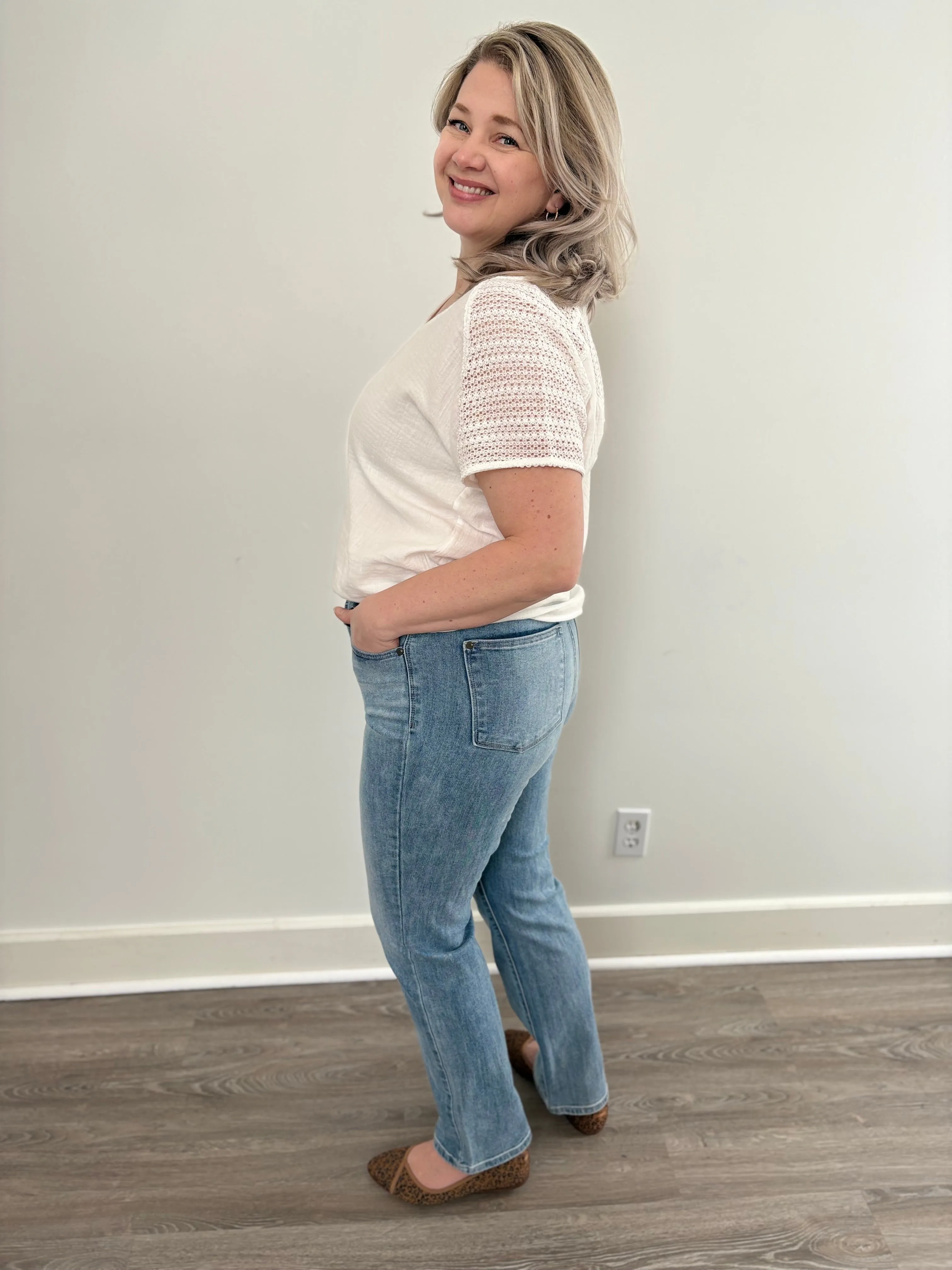 High Waist Dad Straight Leg Jeans