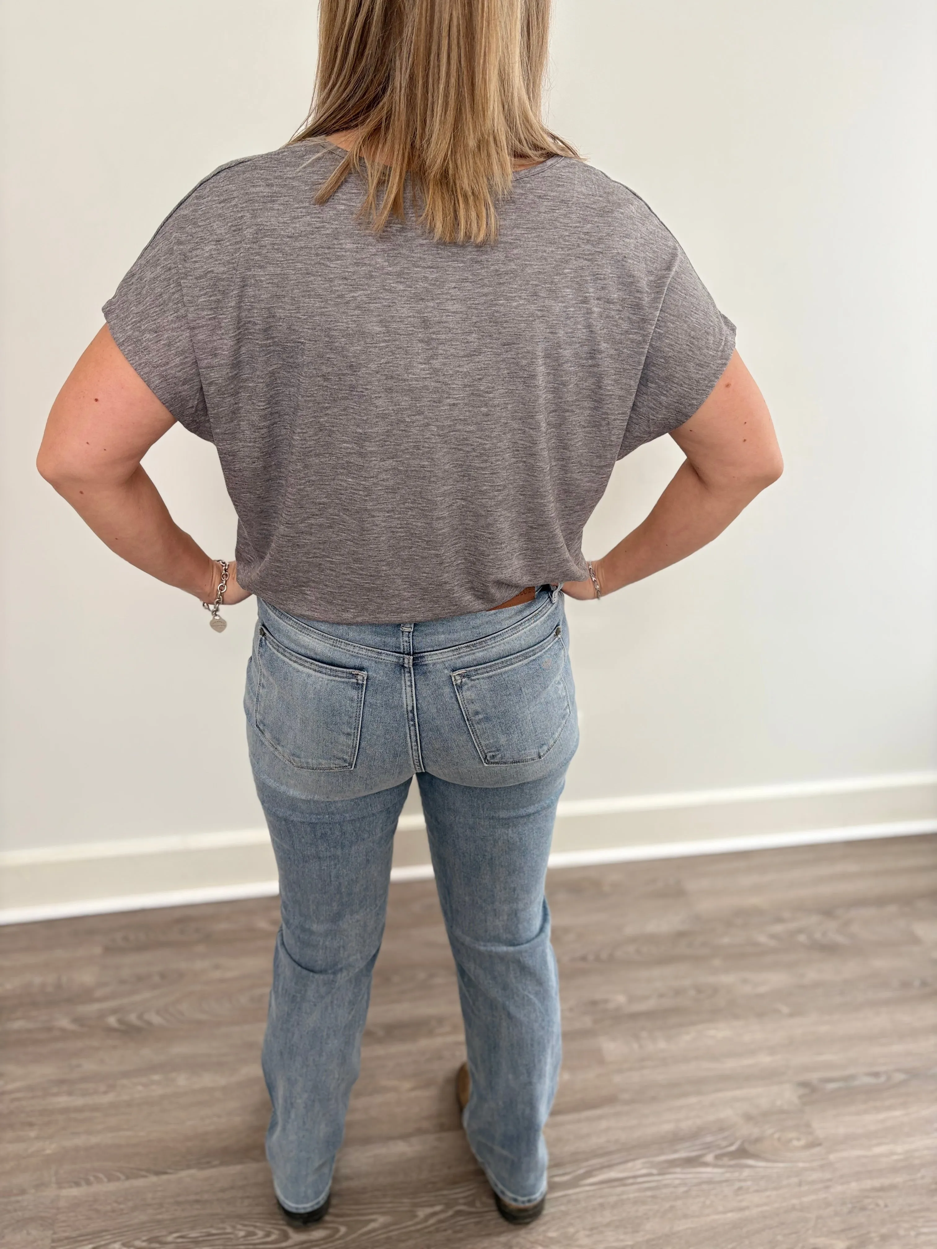 High Waist Dad Straight Leg Jeans