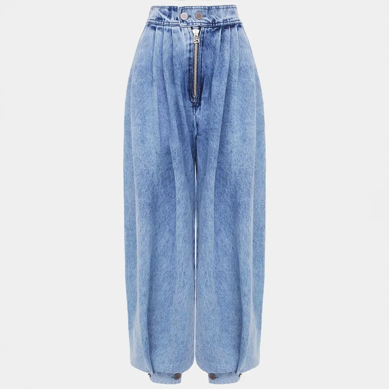 High Waist Denim Balloon Jeans