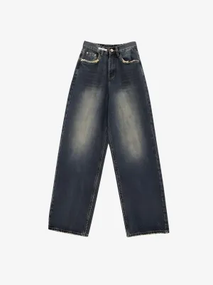 HIGH WAIST DRAPE JEANS