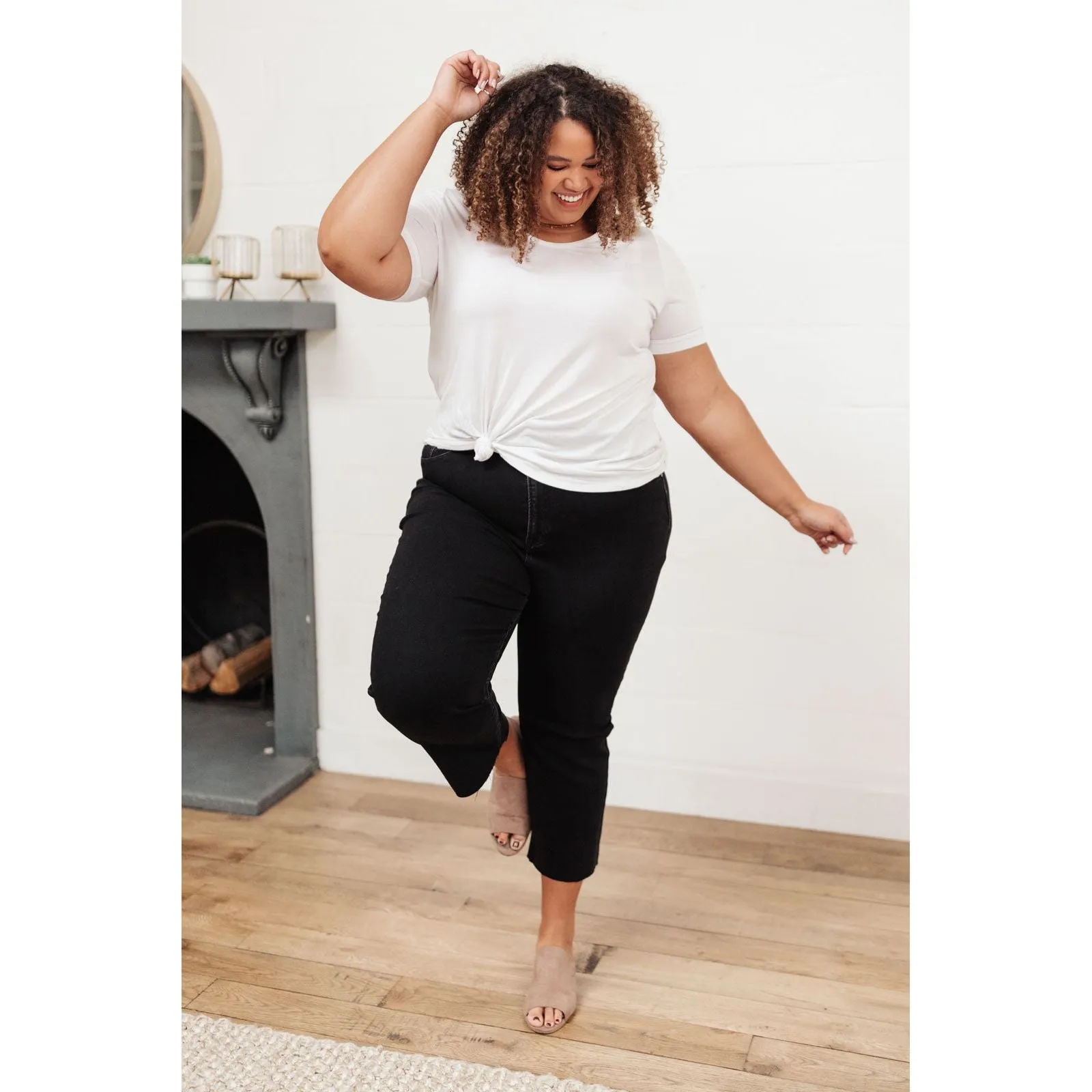 High Waist Mom Fit Jeans In Black