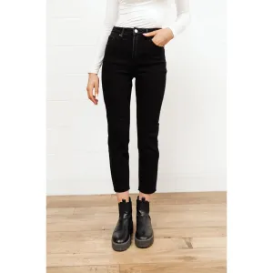 High Waist Mom Fit Jeans In Black