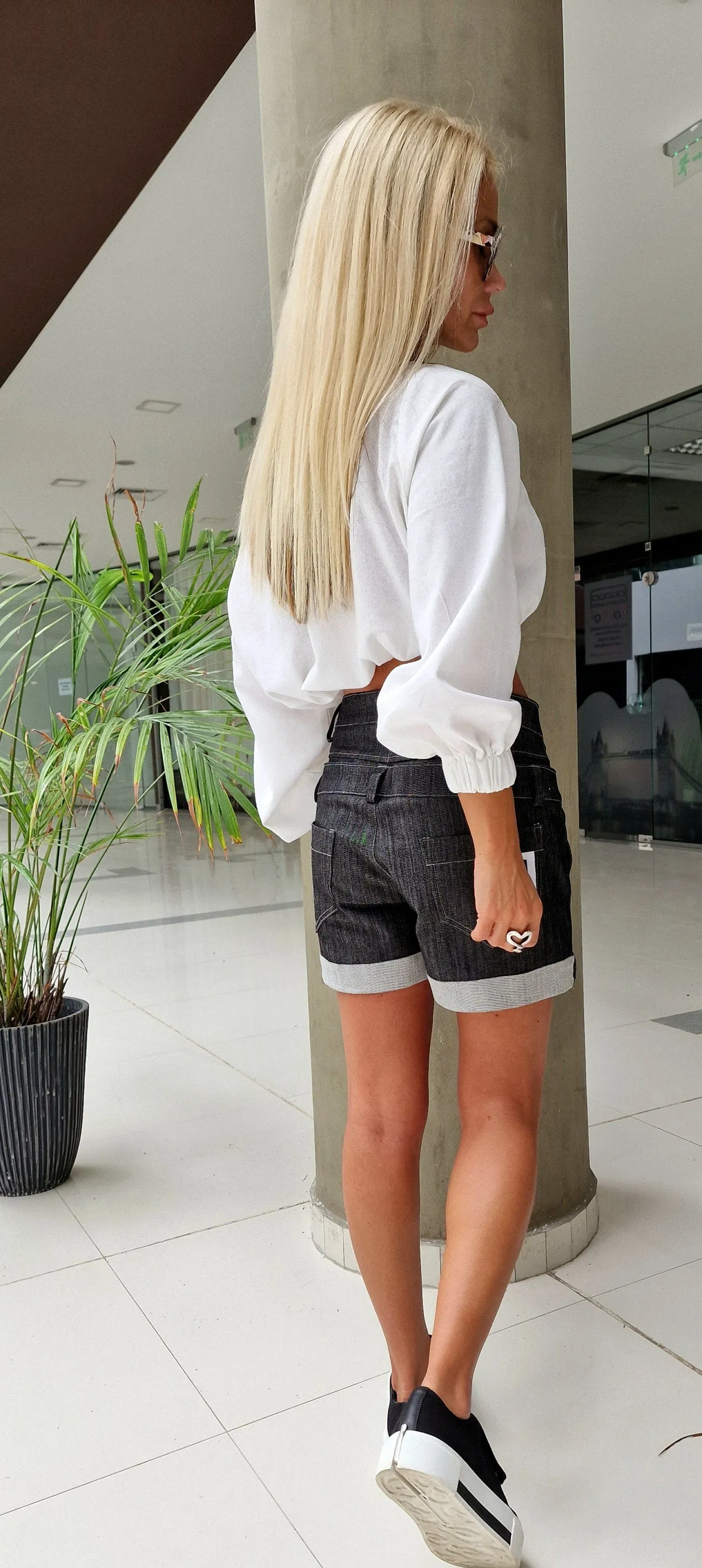 High Waist Shorts,Double Belt Shorts, Short Jeans, Avant-garde Pants, Extravagant Short Pants, Party Pants, Sexy Shorts, Women Jeans