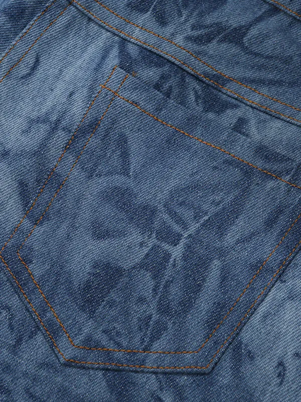 High Waist Tie-Dye Flare Jeans