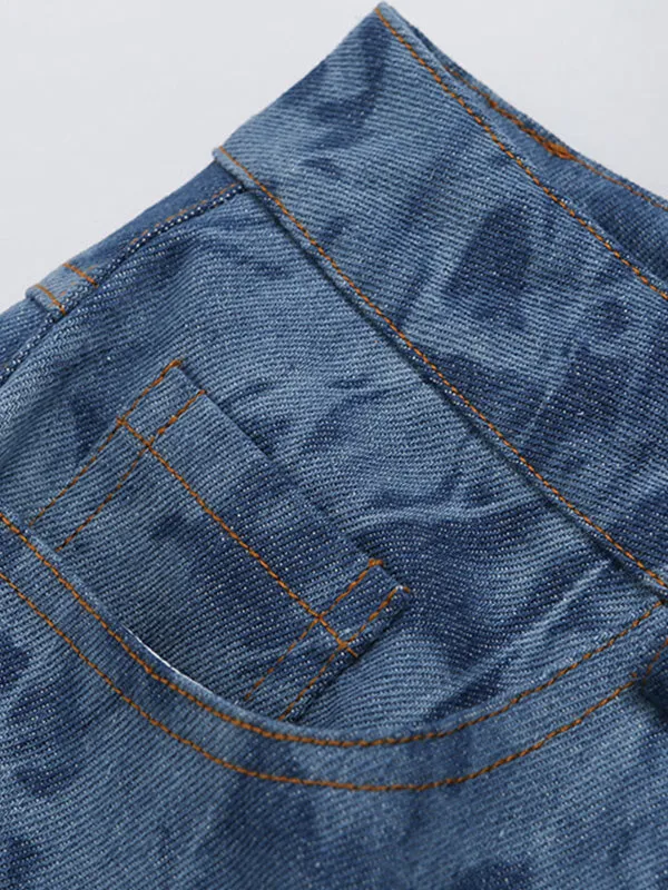 High Waist Tie-Dye Flare Jeans