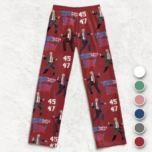 Holiday Lights Shine On A Familiar Political Face - US Elections Pajama Pants - Gift For Conservative Supporters