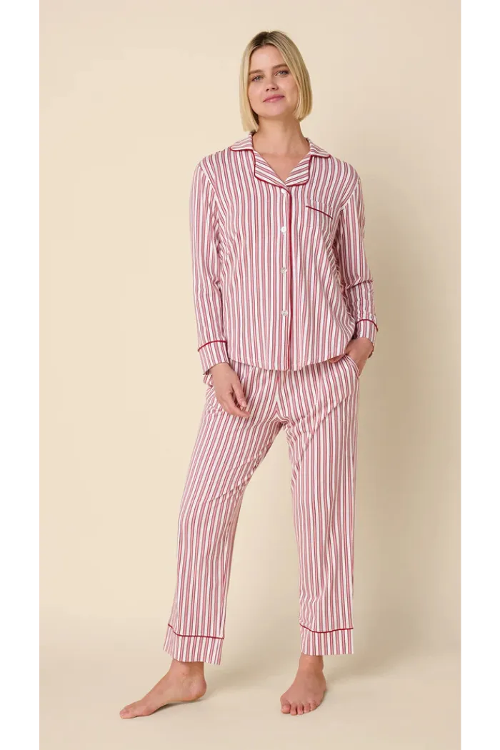 Holiday Stripe Pima Knit Long-Sleeved Pajama