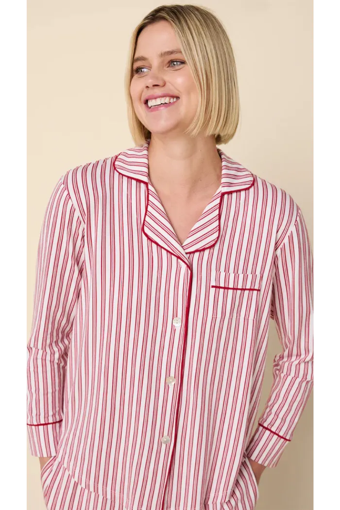 Holiday Stripe Pima Knit Long-Sleeved Pajama
