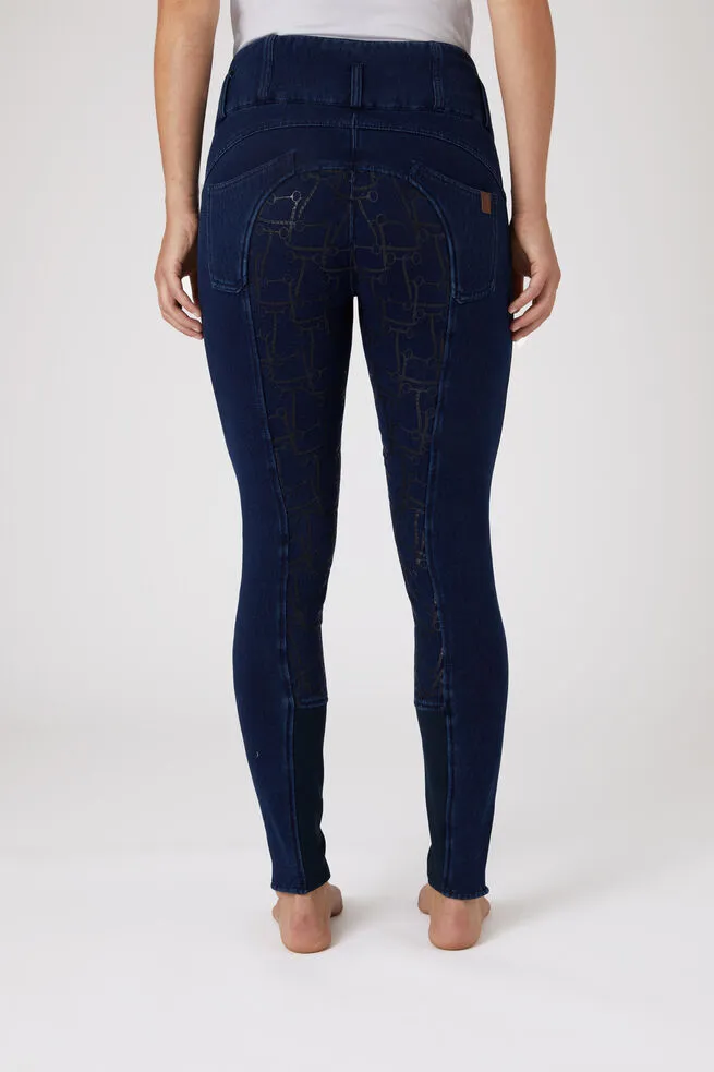 Horze Kacy Denim FS Breeches Dark Blue