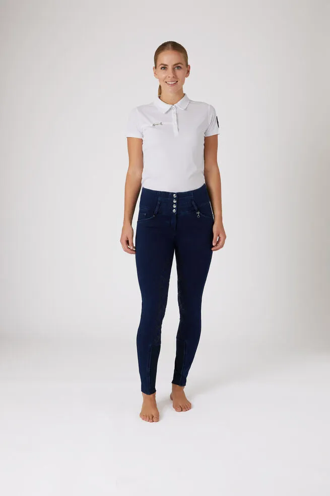 Horze Kacy Denim FS Breeches Dark Blue
