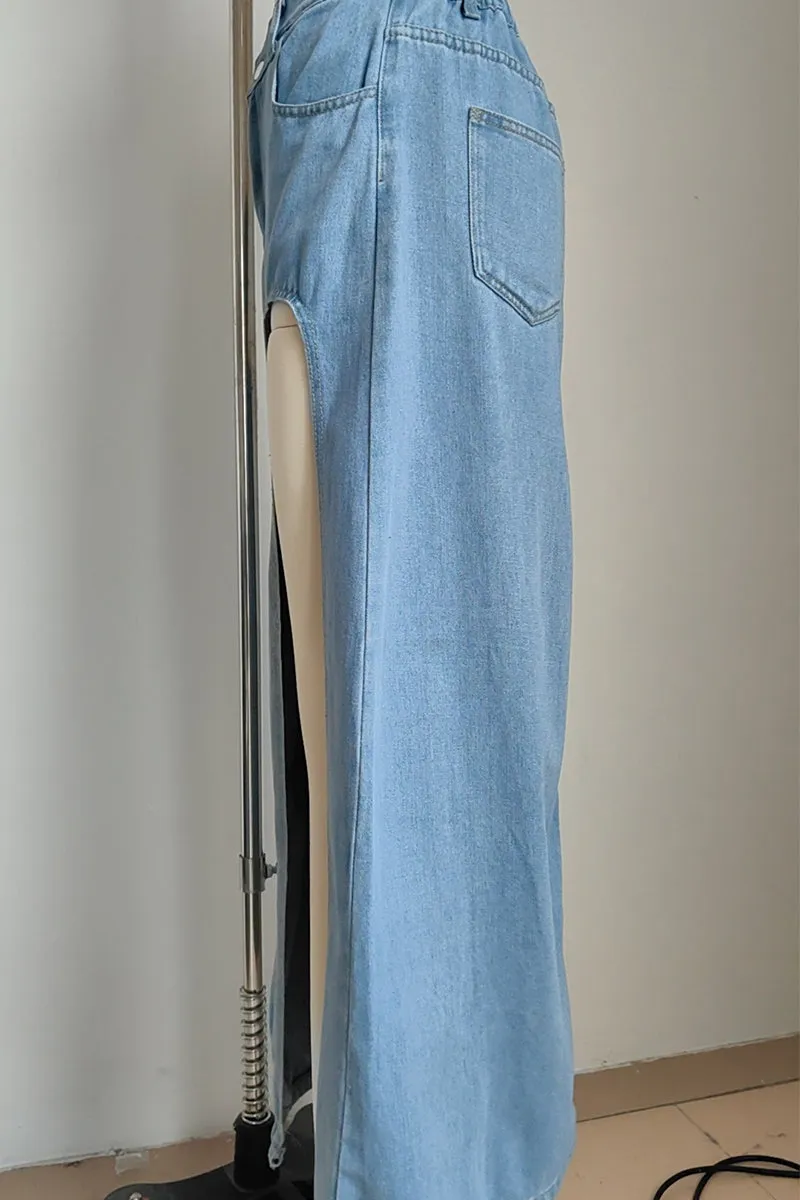 HQO2172  High Slit Long Skirt