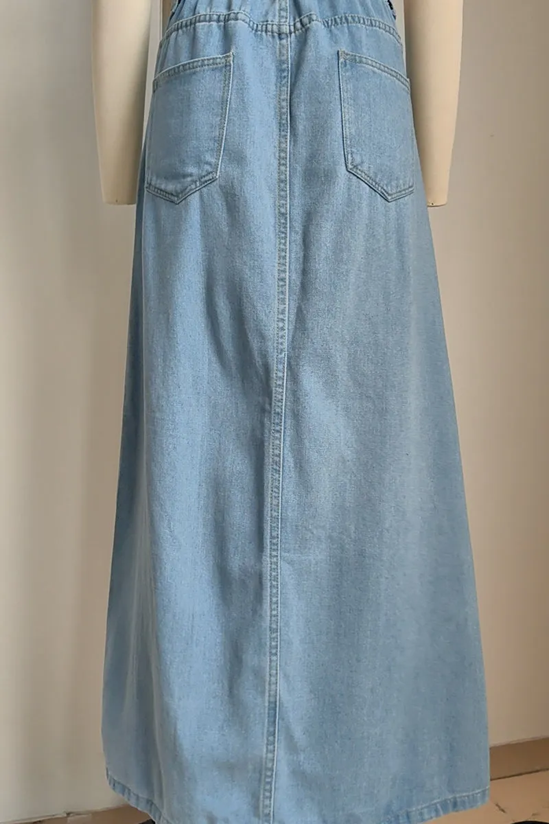 HQO2172  High Slit Long Skirt