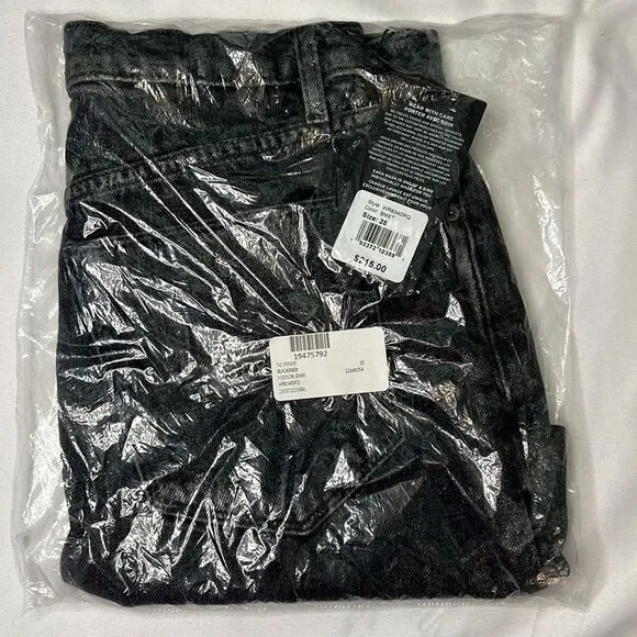 Hudson Jeans Blackened Metallic Denim Skirt Size 25