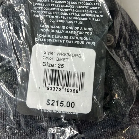 Hudson Jeans Blackened Metallic Denim Skirt Size 25