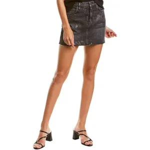 Hudson Jeans Blackened Metallic Denim Skirt Size 25