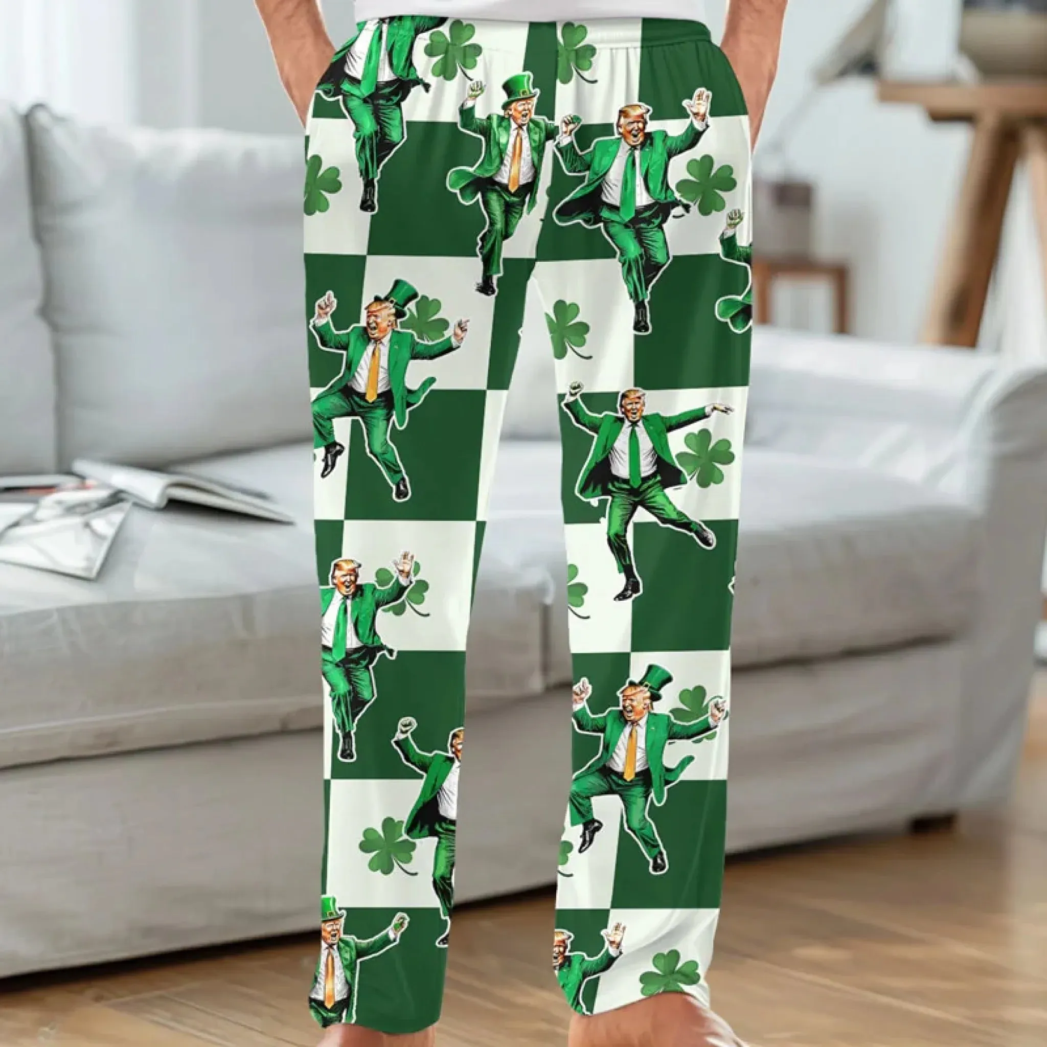 Irish Roots, American Pride - US Patriotic Pride Pajama Pants - Gift For Conservative Supporters