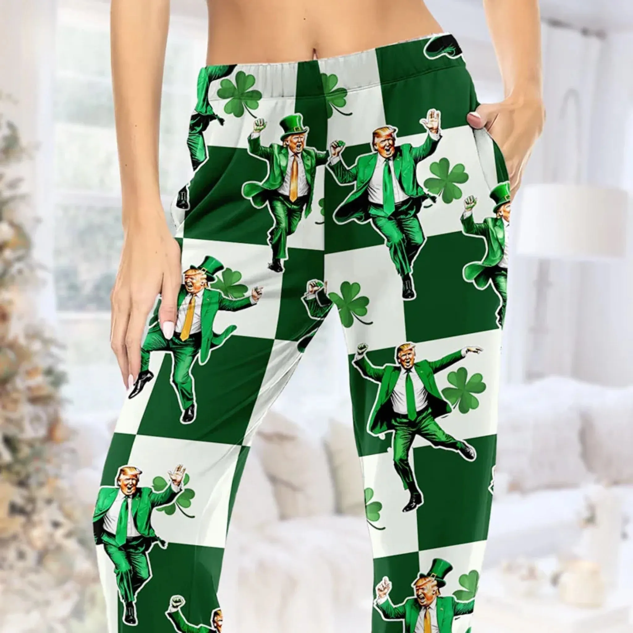 Irish Roots, American Pride - US Patriotic Pride Pajama Pants - Gift For Conservative Supporters