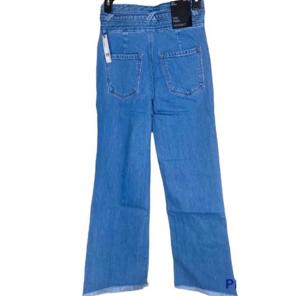 J Brand X Revolve  Sukey Crop High Waist Raw Hem Wide Leg Jeans sz 28
