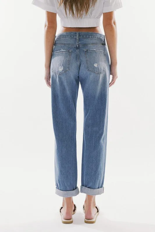 Janna Mid-Rise Distressed Classic Boyfriend Jean by Kan Can