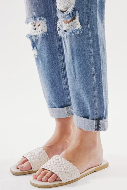 Janna Mid-Rise Distressed Classic Boyfriend Jean by Kan Can