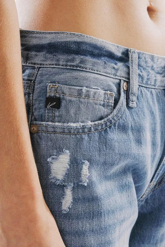 Janna Mid-Rise Distressed Classic Boyfriend Jean by Kan Can