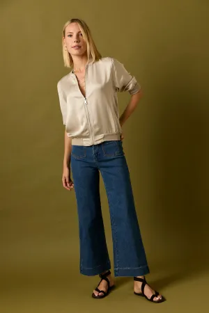 Jeans high waist pockets azul