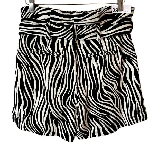 Joe's Jeans Calypso Zebra Print High Waist Paper Bag Shorts