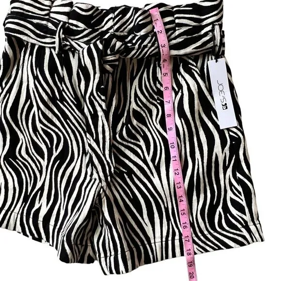 Joe's Jeans Calypso Zebra Print High Waist Paper Bag Shorts