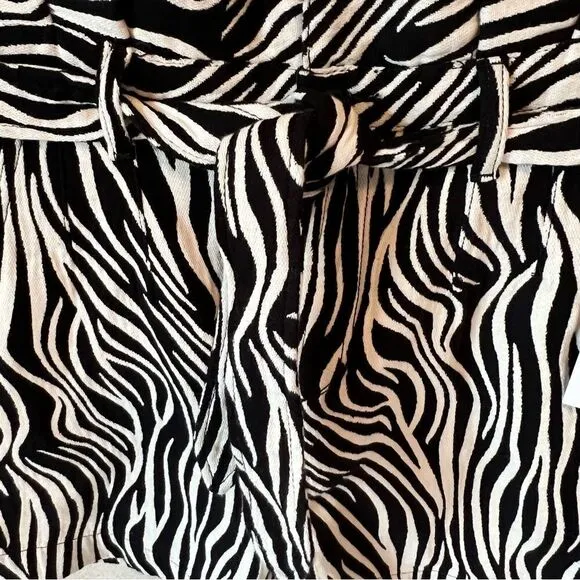 Joe's Jeans Calypso Zebra Print High Waist Paper Bag Shorts