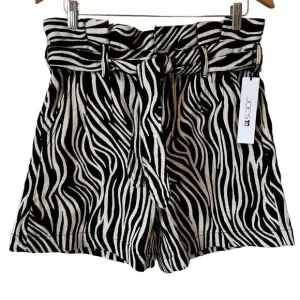 Joe's Jeans Calypso Zebra Print High Waist Paper Bag Shorts