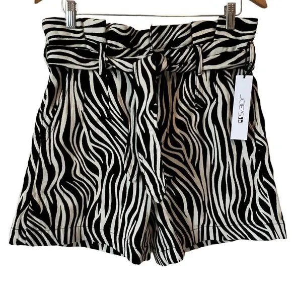 Joe's Jeans Calypso Zebra Print High Waist Paper Bag Shorts