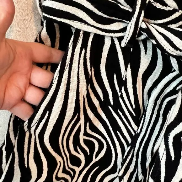 Joe's Jeans Calypso Zebra Print High Waist Paper Bag Shorts