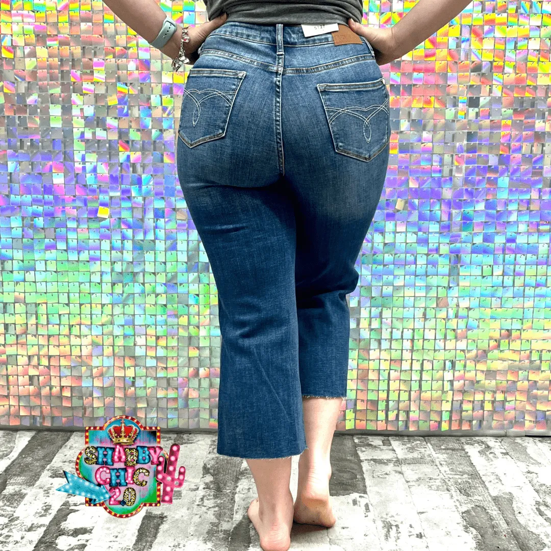 Judy Blue High Waist Wide Leg Crop Jeans