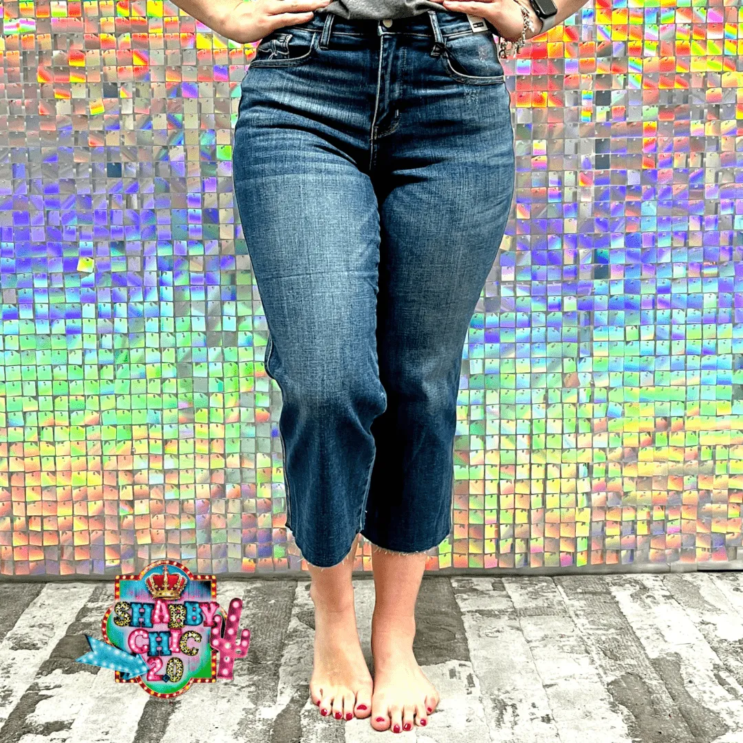 Judy Blue High Waist Wide Leg Crop Jeans